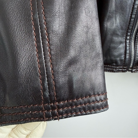 Andrew Marc VTG Black Leather Jacket with Removable Rabbit Fur Vest Lining - Picture 11 of 17